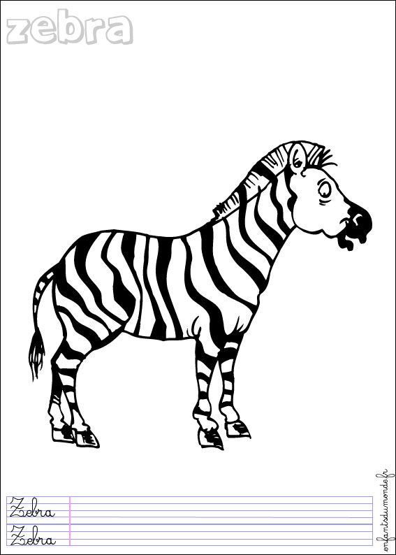 coloriage zebre 2